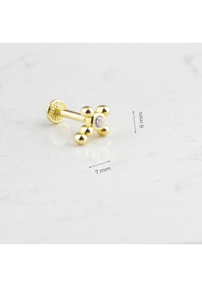 Glorria Altın Tektaştragus Piercing Sarı