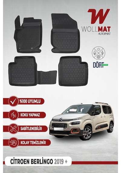 Citroen Berlingo Paspas 2019 Sonrası 3d Havuzlu Paspas Seti