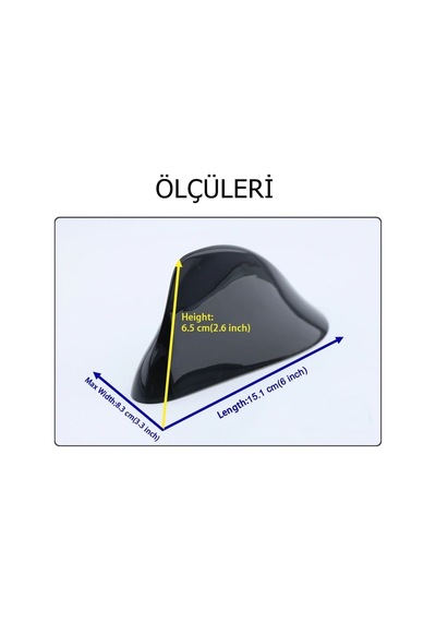 Aerodinamik Elektronik Oto Ön Anten Balık Sırtı Gümüş Gri