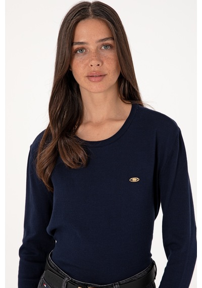 U.S. Polo Assn. Kadın Lacivert Bisiklet Yaka Basic Kazak 50288951-VR033
