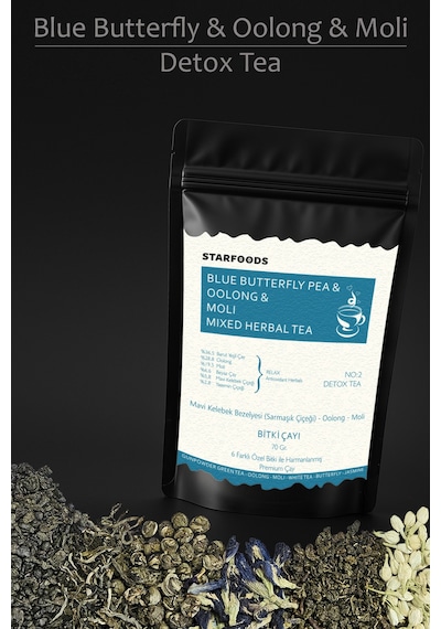 Mavi Kelebek & Oolong & Moli Mixed Herbal No: 2  Tea Beyaz Çay Yeşil Çay Yasemin Çayı