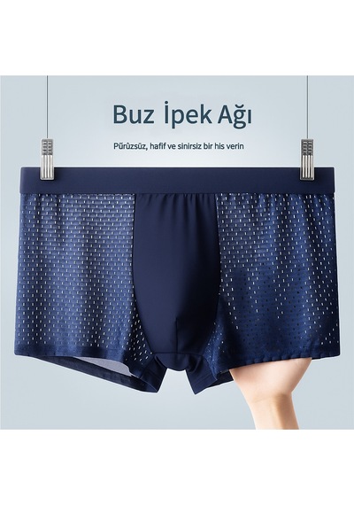 Ece's Desing Buz İpek Erkek Boxer 4 Parça 1001 Gri-bordo-lacivert-siyah