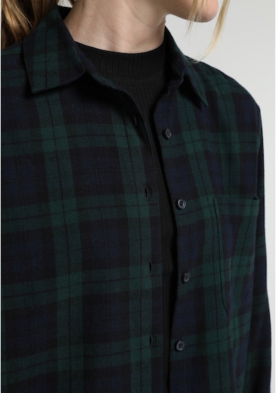 Colin's Colins Regular Fit Shirt Neck Ekoseli Kadın Yeşil Uzun Kol Gömlek Cl1080767 Q1.v2 Gre Koyu Yeşil