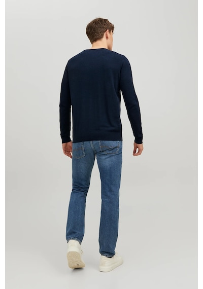 Jack & Jones Erkek Basic İnce Lacivert Triko Kazak - 12208364 Lacivert
