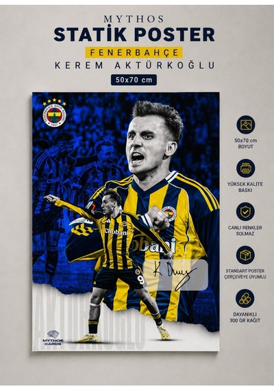 Mythos Statik Poster Fenerbahçe Kerem Aktürkoğlu 50x70 Cm