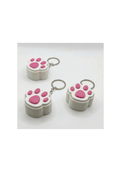 Kedi Patisi Stres Attırıcı Fidget Anahtarlık - Pembe Ve Beyaz Özel Tasarım Beyaz