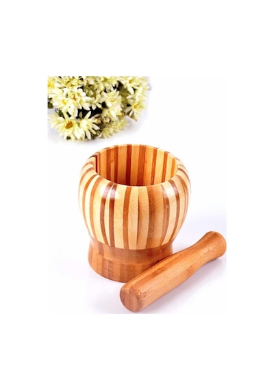 Sarımsak Havanı Sarımsak Dövme Aparatı Bambu Hiyenik Havan