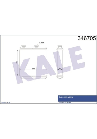 Kale Kalorifer Radyatoru Brazıng Opel Merıva 1.4 1.6 1.3cdtı 1.7dtı/cdtı 03 / 10 Klr-346705