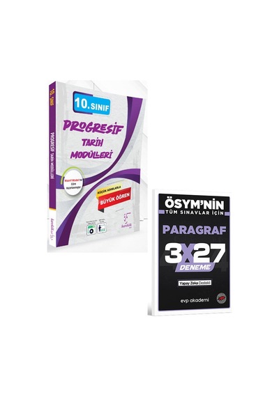 Karekök 2027 10. Sınıf Progresif Tarih Modülleri+evp Akademi 3x27 Paragraf Deneme