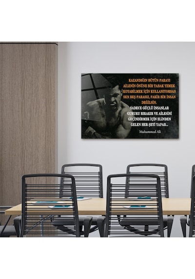 Decorita Kişisel Gelişim Cam Tablo Muhammed Ali