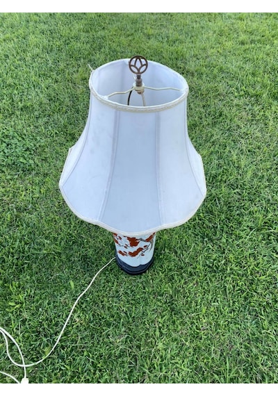 Çiçek Desenli Porselen Abajur 80 CM