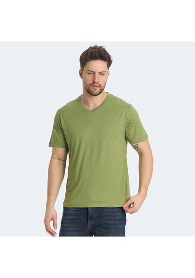 Slazenger KRAKKER Erkek V Yaka Açık Yeşil Tişört