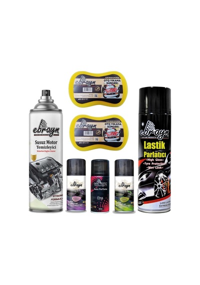 Lastik Parlatıcı Klima Ve Motor Temizleyici Koku 2 Sünger Ebrayn