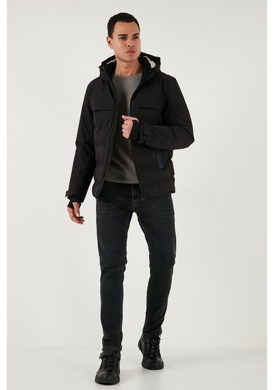 Buratti Regular Fit Kapüşonlu Kapitoneli Erkek Mont 497Dean Siyah