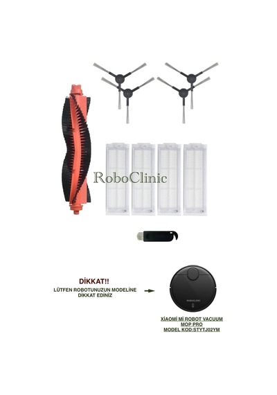 Xiaomi Mi Robot Vacuum Mop Pro Robot Süpürge Uyumlu M.kod:styjo2ym Fırça, Hepa Filtre Seti-10 Parça