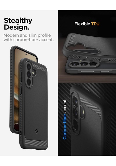 Galaxy A37 İle Uyumlu Kılıf Rugged Armor Matte Black - Acs09795