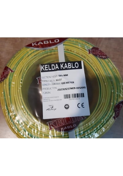 100 METRE 4 MM CCA NYAF ELEKTRİK KABLOSU  - SARI