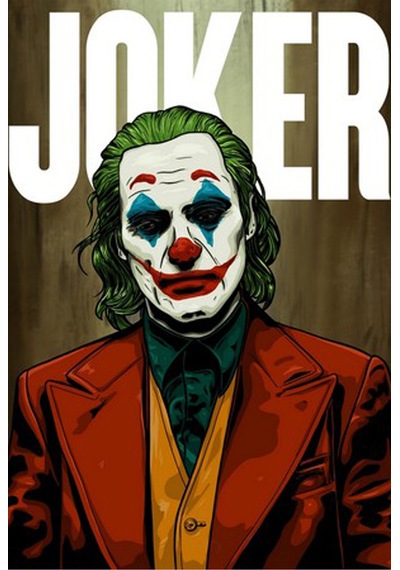 Joker Tasarımlı Ahşap Poster Renkli - 645086267 Renkli