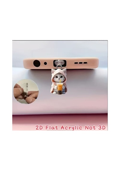 Aleylife 2d Telefon Charm Androıd Type-c Toz Koruması - Sevimli Kedi