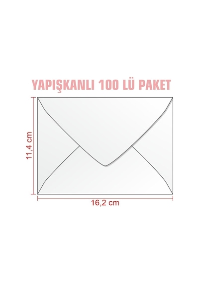 Zarf 100'lü 114x162 Ebat Mektup Zarfı Para Zarfı Davetiye Zarfı