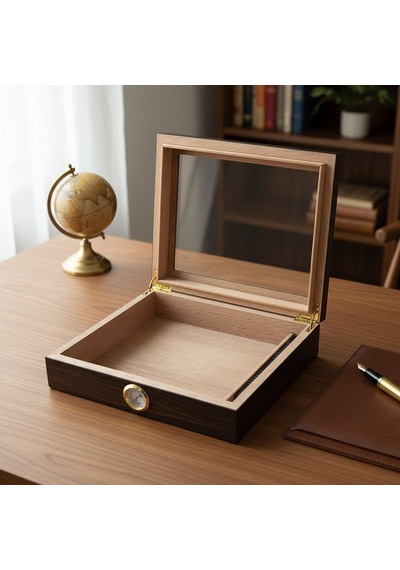 Cigarloong Camlı Puro Kutusu Humidor Ceviz 25's 25617285
