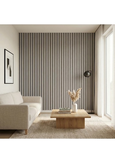 60x280 Lambiri Desen Duvar Kaplama Salon,duvar,tv Ünitesi-gri,siyah Mt224