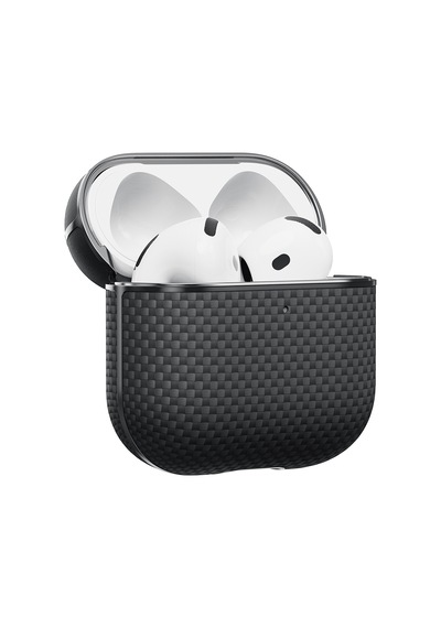Apple Uyumlu AirPods Pro 2 Kılıf 1500d Aramid Fiber Pitaka Ultra-slim Classic Serisi Black-grey Twill Siyah-gri