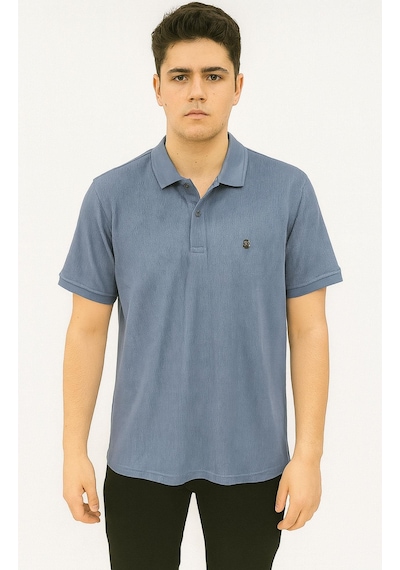 Classics Men Gewer Relax Fit Erkek Kısa Kol Polo Yaka Tshirt - 7352 Mavi