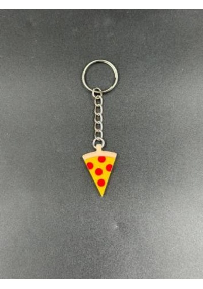 Pizza Dilimi Anahtarlık Bej