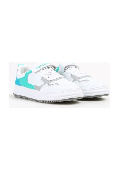 Benetton Beyaz - Gri Erkek Çocuk Sneaker Bnı-10025 Siyah