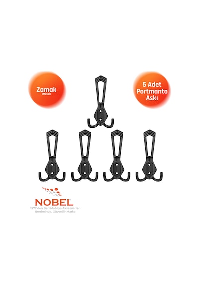 Has Portmanto Askısı, Metal Vestiyer Askısı, Matsiyah, Duvar Ve Dolap Askılığı 5'li Set Vidalı Matsi Yah