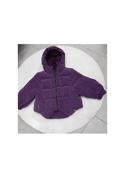 Bubiee Baby Mor Kapüşonlu Kız Çocuk Şiş Mont