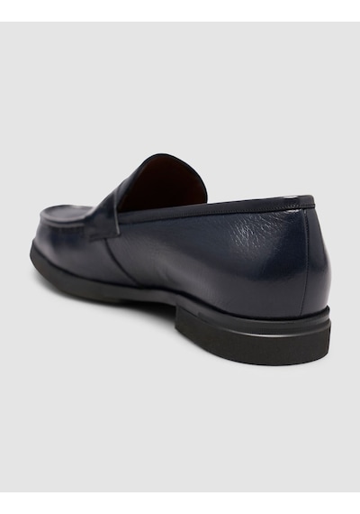 Cabani Premium Hakiki Deri Laci Erkek Loafer Ayakkabı Lacivert