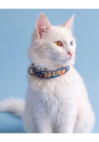 Desenli Kedi Boyun Tasması, Kişiye Özel İsimli Kedi Tasması, Büyük Ve Küçük Kediler İçin Ayarlanabilir, Desen Seçenekli Lacivert Diğer
