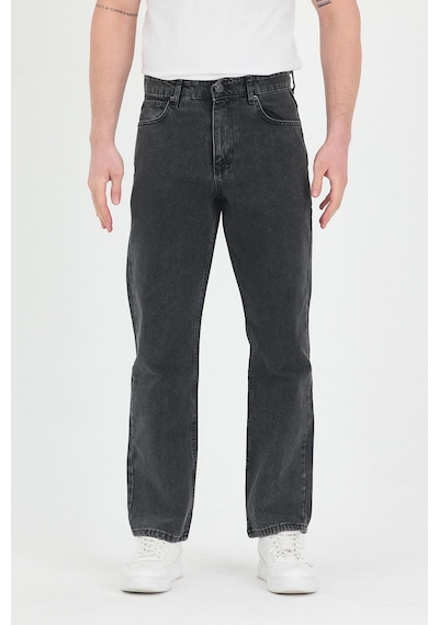 Polo State Erkek Baggy Fit Kot Pantolon Füme Füme