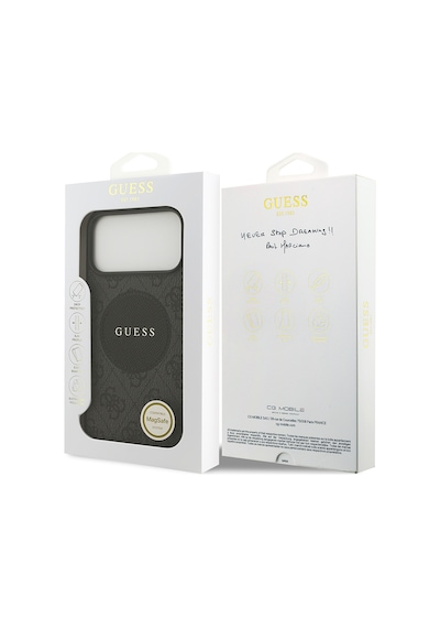 Apple Uyumlu iPhone 17 Pro Max Kılıf Guess Lisanslı M-safeli Yazı Logolu Circle Classic Kapak Siyah Siyah