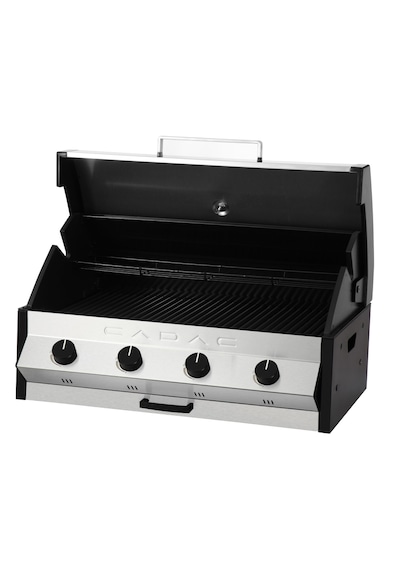 Cadac Meridian 4b Ankastre Gazlı Barbekü - 4 Çelik Brülörlü, Termometreli Kapak, Dış Mekan Kullanımına Uygun Siyah