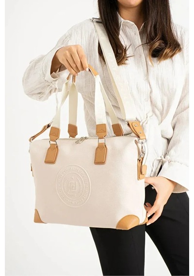 Just Polo Kadın Büyük Boy Lüks Ve Şık El & Omuz Çantası Shoulder Bag Krem