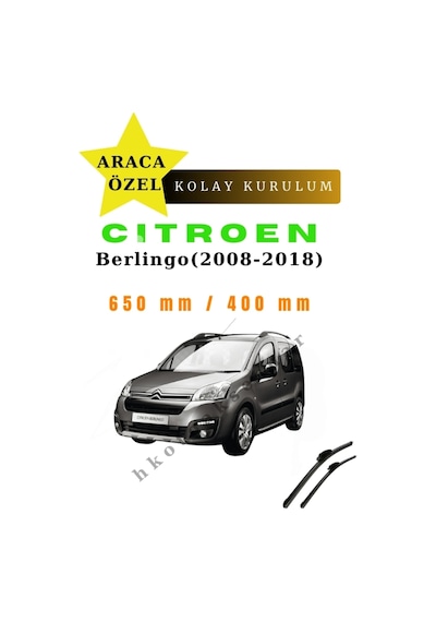 Citroen Berlingo 2008-2018 Araca Özel Silecek Ön İki