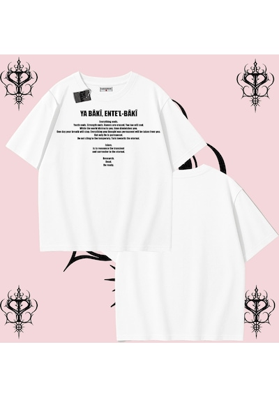 Tarzsokak Ya Bâkî Ente L Bâkî İngilizce Rabbimin 99 İsminden İlham Alan Oversize Unisex Tişört Manevi Stre S