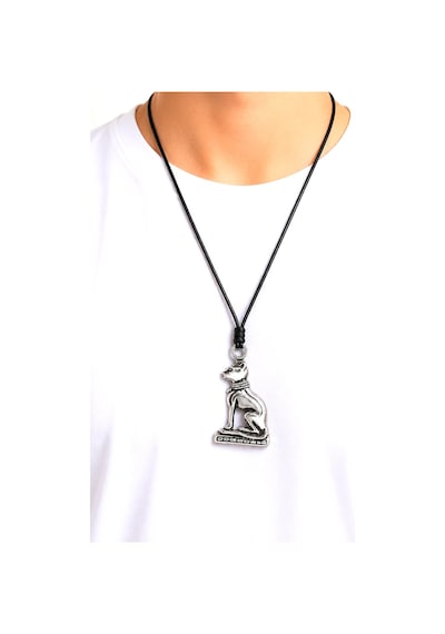 Kore İp Askılı Ve Krom Çelik Kaplamalı Unisex Tribal Kolye Kkrm-04 Gümüş6
