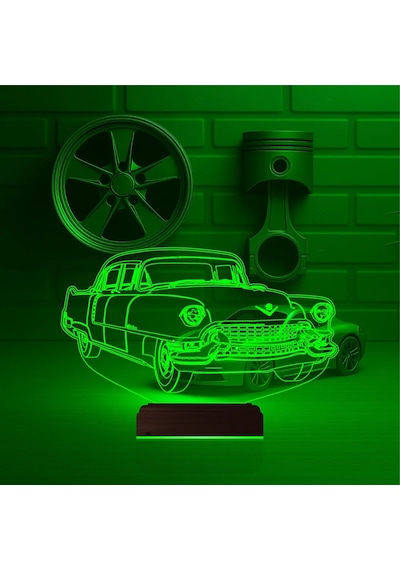 Luvivia Amerikan Klasik Araba Vintage 3d Lamba - Masa Gece Lambası Şeffaf