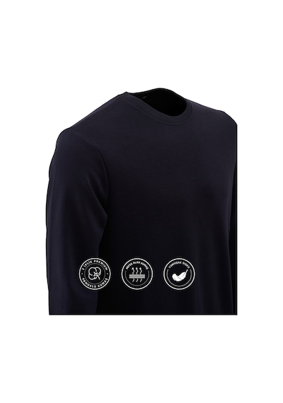 Elemge Pamuklu Erkek Sweatshirt Lacivert Soft Touch Relax Fit Basic Bisiklet Yaka 3 Iplik Nefes Alan