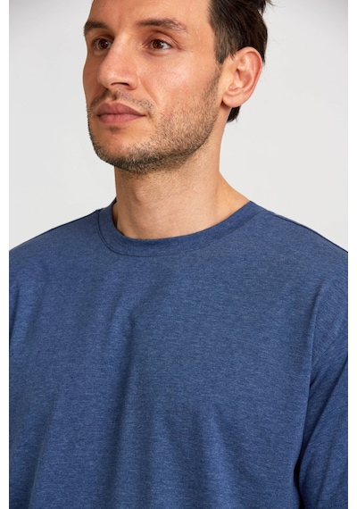 Bisse Basic Oversize İndigo Melaj Erkek T-shirt Ts2410n24199 D103 İndigo Melanj