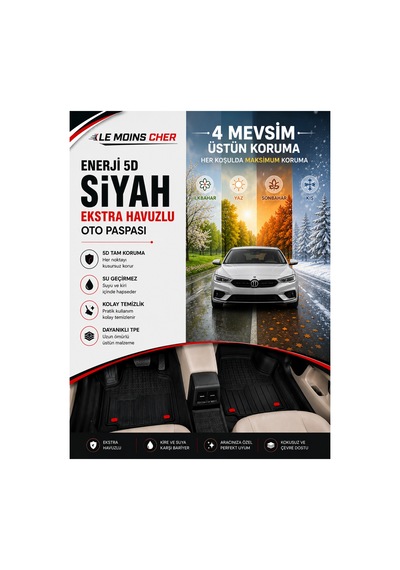 Volvo Xc40 Core Havuzlu Oto Paspası Kaymaz Taban Dayanıklı Enerji Siyah