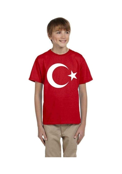 Tshirthane Bayrak Çocuk Tişört Tshirt 23 Nisan Kıyafetleri Kırmızı