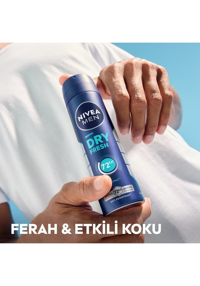 Lexroo Men Erkek Sprey Deodorant Dry Fresh 150ml, 72 Saat Ter Kokusu Karşıtı, Alkolsüz