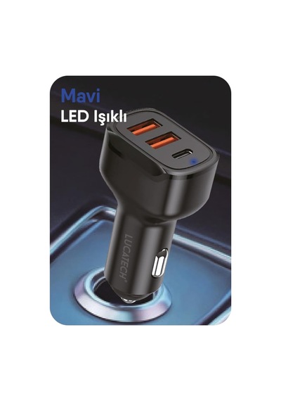 İphone 15 Pro Max / 16 Pro / 17 Ve Samsung Galaxy S23 / S24 İle Uyumlu 100w Ultra Hızlı Araç Şarj Aleti, Siyah