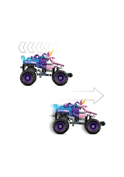 LEGO® Technic Monster Jam™ Sparkle Smash™ Çek–Bırak 42220 – 7 Yaş ve Üzeri için Orijinal Detaylar İçeren Oyuncak Yapım Seti (243P)