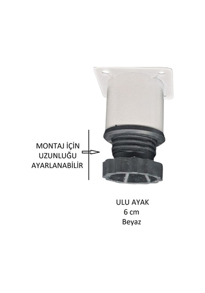 Ulu Ayak 06cm Vidalar Dahil Beyaz Beyaz